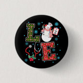 kerstliefde verpleegster medische snufje Holly Ronde Button 3,2 Cm (Voorkant)