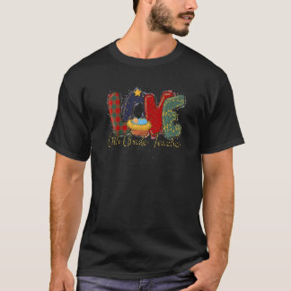 Kerstliefde voor leraren Vrouw 6e klas leraar Lig T-shirt