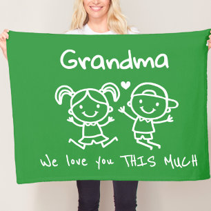 Kerstliefde voor oma leuk grafisch cadeau fleece deken