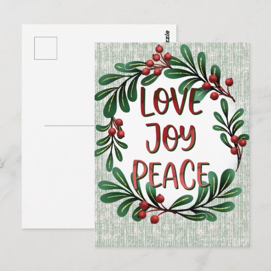 kerstliefde, vreugde-feestdag-Briefkaart Briefkaart (Voorkant / Achterkant)