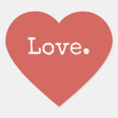 Kerstliefde Warm Rood Hart Sticker (Voorkant)