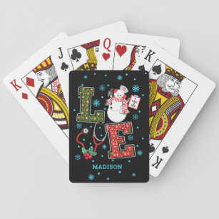 Kerstliefde Zuster Cute Medical Snowman Naam Pokerkaarten