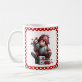 Kerstliefdesboodschapper Kabouter "Hart en Cadeaus Koffiemok (Links)