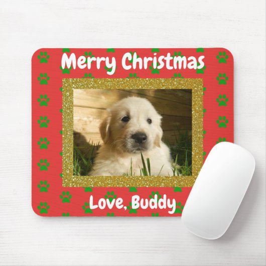 kerstliefdeskat Dog Papa Pet Foto Muismat (Met muis)