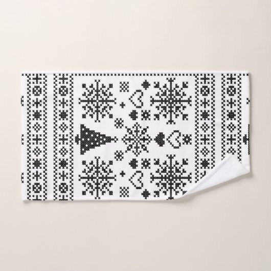 Kerstliefhebber Cross Pattern Sampler Design Bad Handdoek (Handdoek)