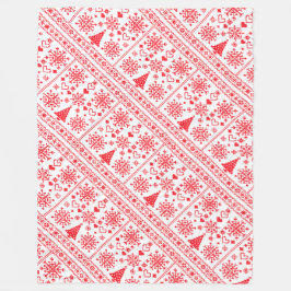 Kerstliefhebber Cross Pattern Sampler Design Fleece Deken