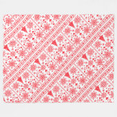 Kerstliefhebber Cross Pattern Sampler Design Fleece Deken (Voorkant (Horizontaal))