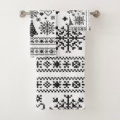 Kerstliefhebber Kruissteekpatroon Sampler Ontwerp Bad Handdoek (Insitu)