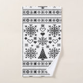 Kerstliefhebber Kruissteekpatroon Sampler Ontwerp Bad Handdoek (Handdoek)