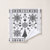 Kerstliefhebber Kruissteekpatroon Sampler Ontwerp Bad Handdoek (Wasdoekje)