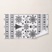 Kerstliefhebber Kruissteekpatroon Sampler Ontwerp Bad Handdoek (Handdoek)