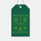 Kerstliefhebber Kruissteekpatroon Sampler Ontwerp Cadeaulabel (Voorkant)