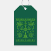 Kerstliefhebber Kruissteekpatroon Sampler Ontwerp Cadeaulabel (Achterkant)
