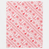 Kerstliefhebber Kruissteekpatroon Sampler Ontwerp Fleece Deken (Voorkant)