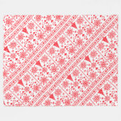 Kerstliefhebber Kruissteekpatroon Sampler Ontwerp Fleece Deken (Voorkant (Horizontaal))
