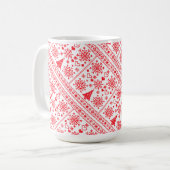 Kerstliefhebber Kruissteekpatroon Sampler Ontwerp Koffiemok (Voorkant links)
