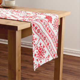 Kerstliefhebber Kruissteekpatroon Sampler Ontwerp Korte Tafelloper