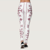 Kerstliefhebber Kruissteekpatroon Sampler Ontwerp Leggings (Achterkant)