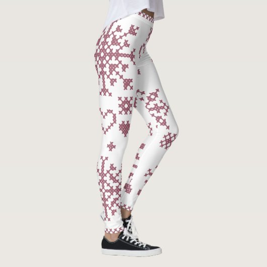 Kerstliefhebber Kruissteekpatroon Sampler Ontwerp Leggings (Rechts)