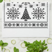Kerstliefhebber Kruissteekpatroon Sampler Ontwerp Theedoek (Gevouwen)