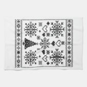 Kerstliefhebber Kruissteekpatroon Sampler Ontwerp Theedoek (Horizontaal)