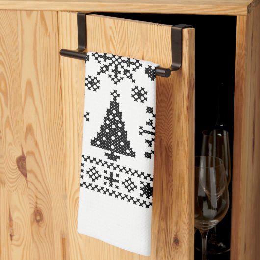 Kerstliefhebber Kruissteekpatroon Sampler Ontwerp Theedoek (Derde Gevouwen)