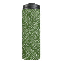 Kerstliefhebber Kruissteekpatroon Sampler Ontwerp Thermosbeker