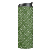 Kerstliefhebber Kruissteekpatroon Sampler Ontwerp Thermosbeker (Gedraaid links)