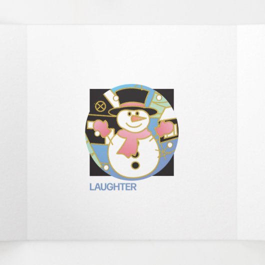 Kerstliefhebber lamslicht drieluik wenskaart (Binnenkant midden)