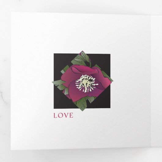 Kerstliefhebber lamslicht drieluik wenskaart (Binnenzijde eerst)