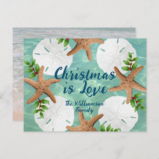 kerstliefhebber met Zee Groen Briefkaart (Voorkant / Achterkant)