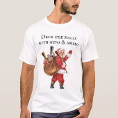 Kerstliefhebber Santa Deck de hal Schieten T-shirt (Voorkant)