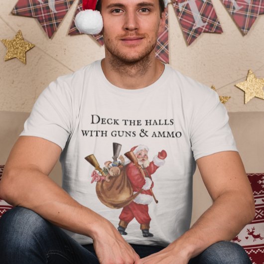 Kerstliefhebber Santa Deck de hal Schieten T-shirt