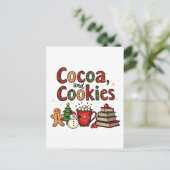 Kerstliefhebbers van Cacao en Koekjes Briefkaart (Staand voorkant)