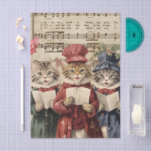 Kerstliegende katten tissuepapier (Craft)