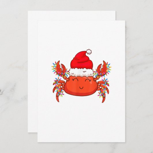 Kerstlieren met Pet met kerstmis - Kute krab Kaart (Voorkant / Achterkant)
