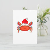 Kerstlieren met Pet met kerstmis - Kute krab Kaart (Staand voorkant)