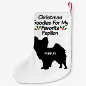 Kerstlievelingshond Papillon Kleine Kerstsok (Achterkant)
