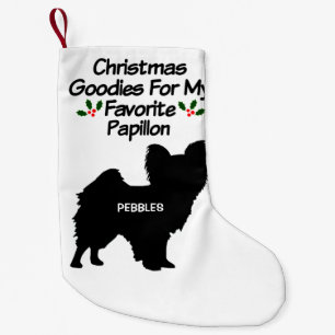 Kerstlievelingshond Papillon Kleine Kerstsok