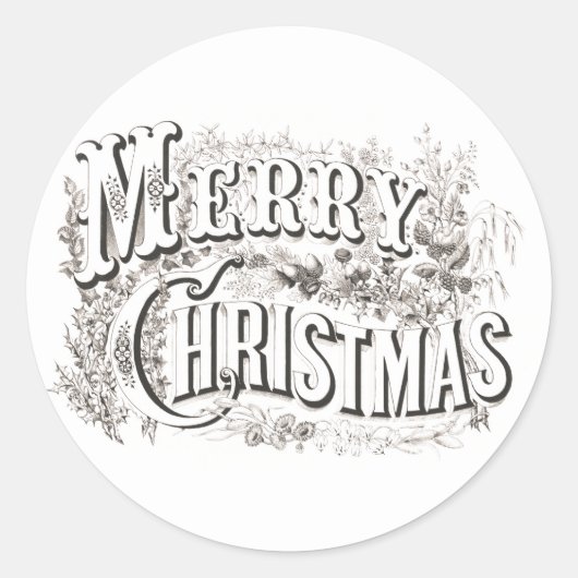 KERSTLIJKE KERST ROND STICKER MET NAAM (Voorkant)