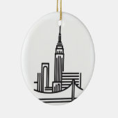 kerstlijn New York City Skyline Keramisch Ornament (Rechts)