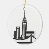 kerstlijn New York City Skyline Keramisch Ornament (Links)