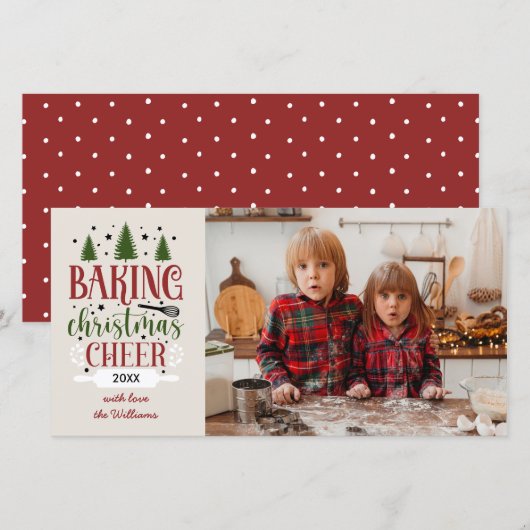 KERSTLIJST BAKKEN ENKEL FOTO FEESTDAGENKAART (Voorkant / Achterkant)