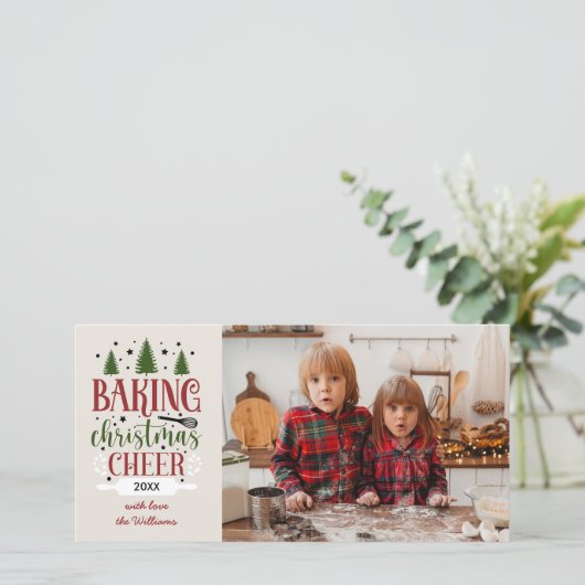 KERSTLIJST BAKKEN ENKEL FOTO FEESTDAGENKAART (Staand voorkant)