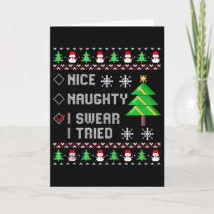 Kerstlijst Leuk Stout Ik Zweer Dat Ik Het Geprobee Kaart