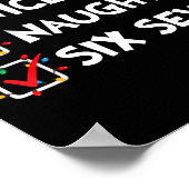 Kerstlijst Nice Naughty Zes Zeven Meme 67 6 7 Poster (Hoek)