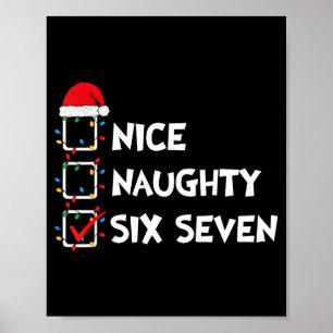 Kerstlijst Nice Naughty Zes Zeven Meme 67 6 7 Poster
