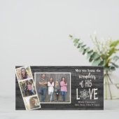 Kerstlijst op donker hout feestdagenkaart (Staand voorkant)