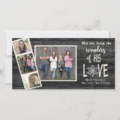 Kerstlijst op donker hout feestdagenkaart (Voorkant)