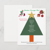 Kerstlijst Scavenger Hunt Game Kaart (Voorkant / Achterkant)